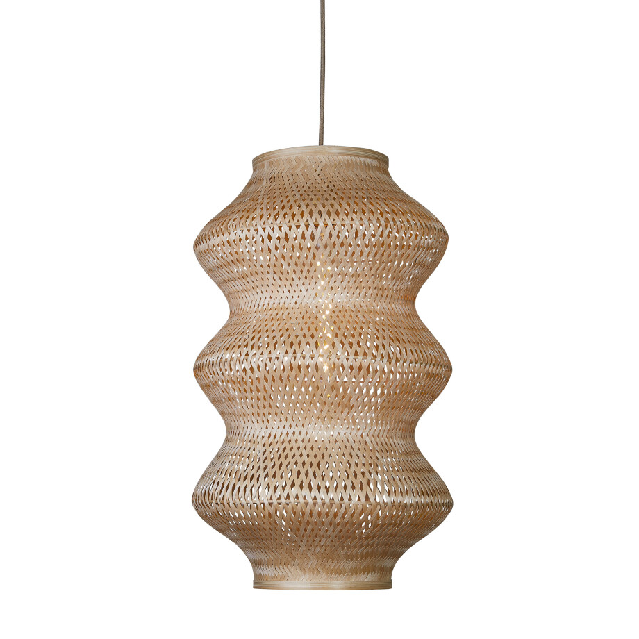 GOOD&MOJO Hanglamp 'Barbados' Bamboe, 3-lamps, kleur Naturel afbeelding 1