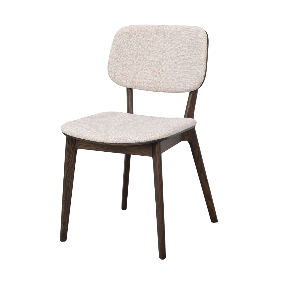 Barrett houten eetkamerstoel bruin - met beige zitting Barrett houten eetkamerstoel bruin - met beige zitting afbeelding 1