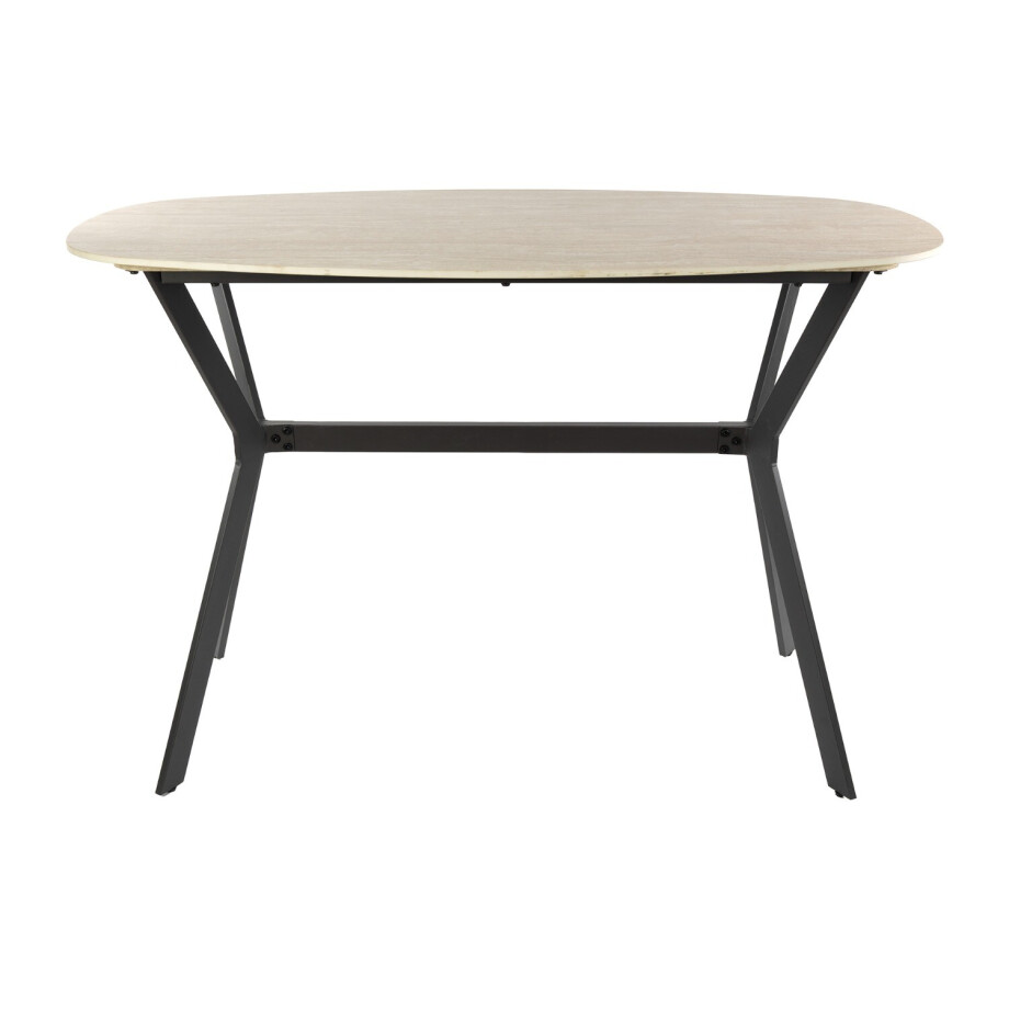 Bartafel Romano deens ovaal 140 cm keramiek travertin afbeelding 1