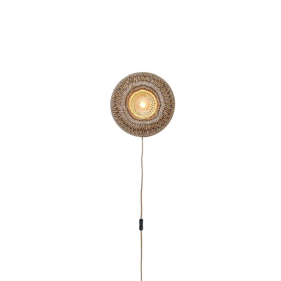GOOD&MOJO Wandlamp 'Barbados' Bamboe, 35cm, kleur Naturel/Bruin afbeelding 1