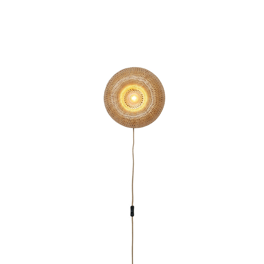 GOOD&MOJO Wandlamp 'Barbados' Bamboe, 35cm, kleur Naturel afbeelding 1