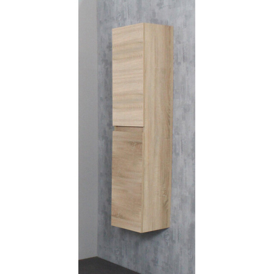 Basic Line Bella hoge kast greeploos 2 deuren 145x30x30cm Eiken SWGAHKEI Basic Line Bella hoge kast greeploos 2 deuren 145x30x30cm Eiken SWGAHKEI afbeelding 1