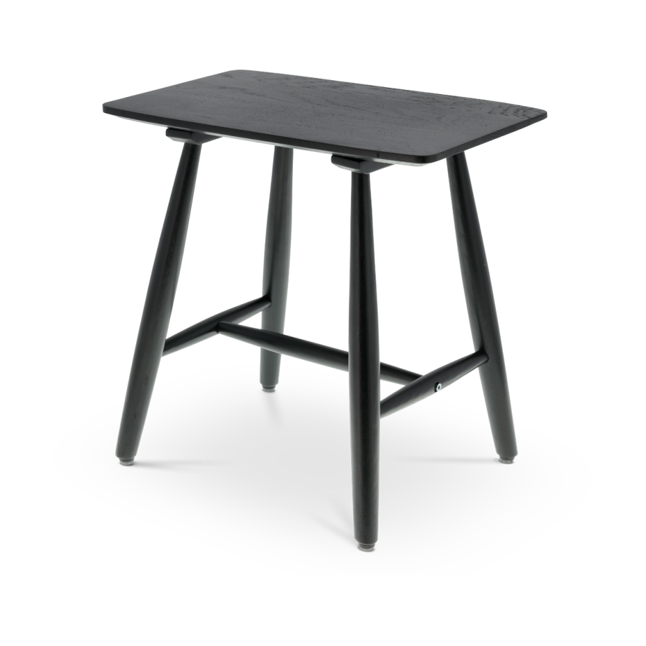 Bast houten krukje zwart Bast houten krukje zwart afbeelding 1