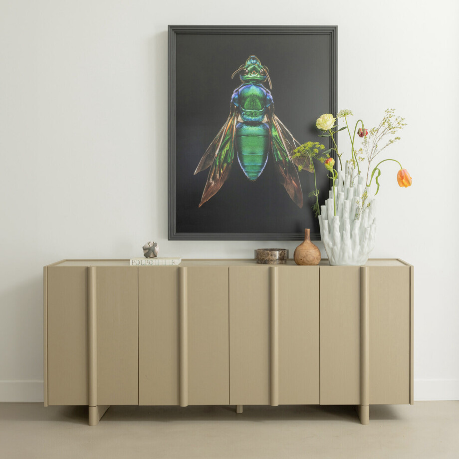 WOOOD Dressoir 'Basu' Grenen, 200cm, kleur Mud afbeelding 1