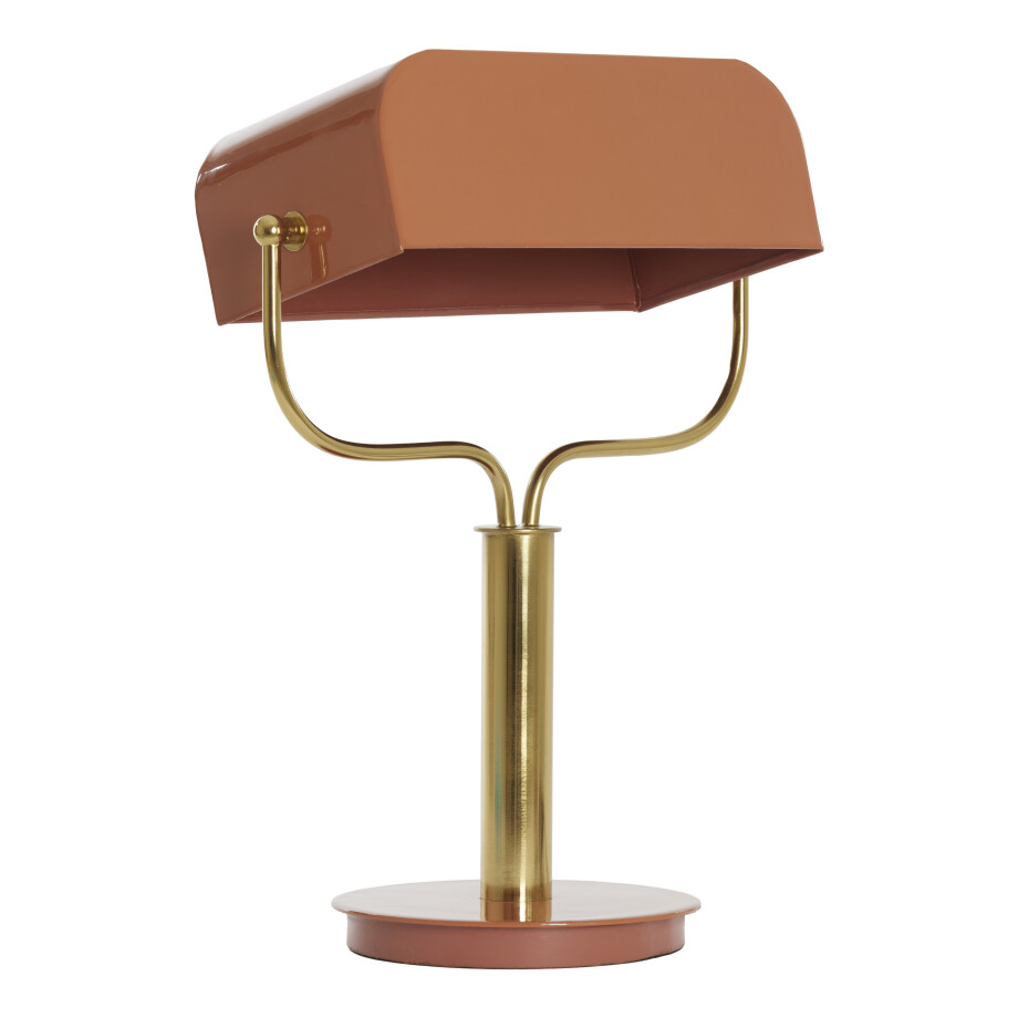 Light & Living Tafellamp 'Ayer' 43cm, kleur Oranje/Goud Light & Living Tafellamp 'Ayer' 43cm, kleur Oranje/Goud afbeelding 1