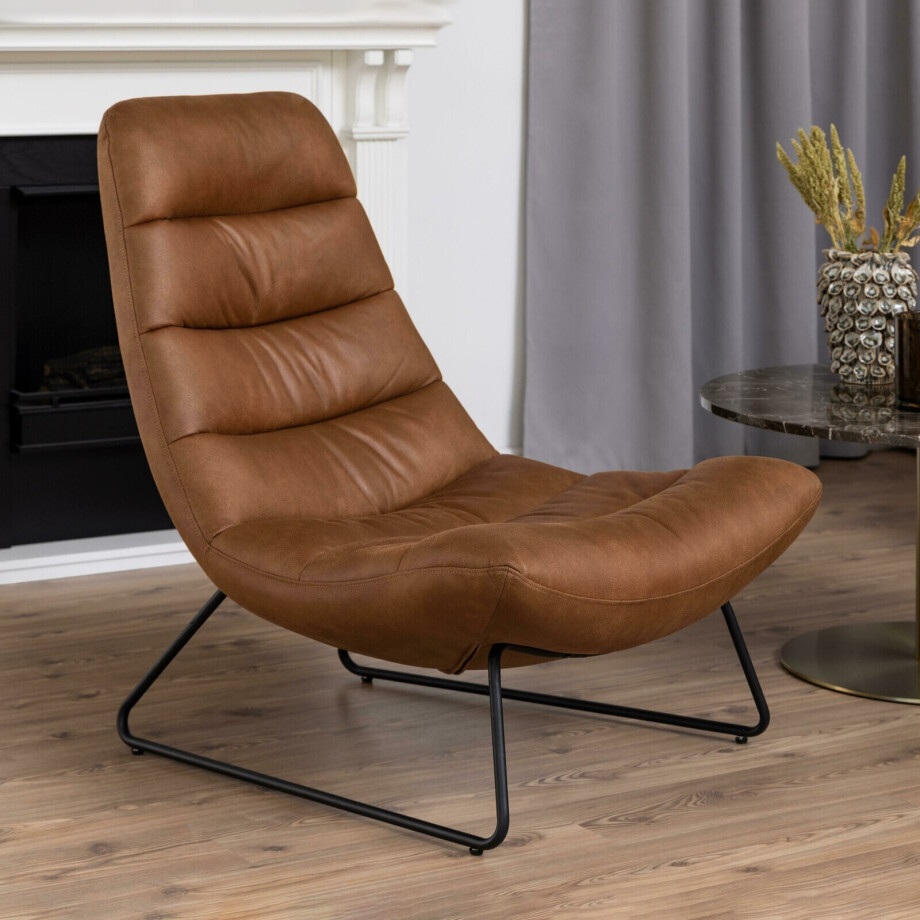 Bendt Fauteuil 'Ochre' Eco-leder, kleur Bruin afbeelding 1