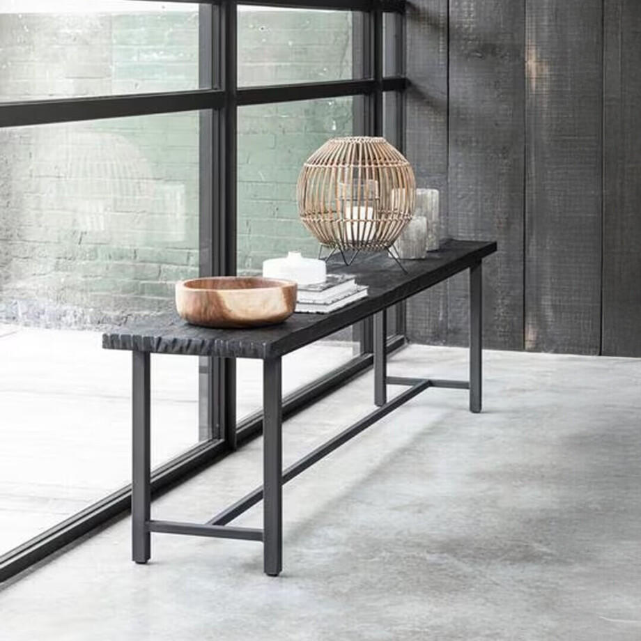 DTP Home Eetkamerbank 'Beam' Teakhout, 190cm, kleur Zwart afbeelding 1