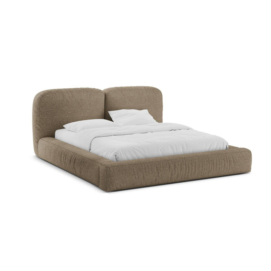 Bedframe Martina bouclé 160 x 200 met opbergruimte | Micadoni Home afbeelding 1