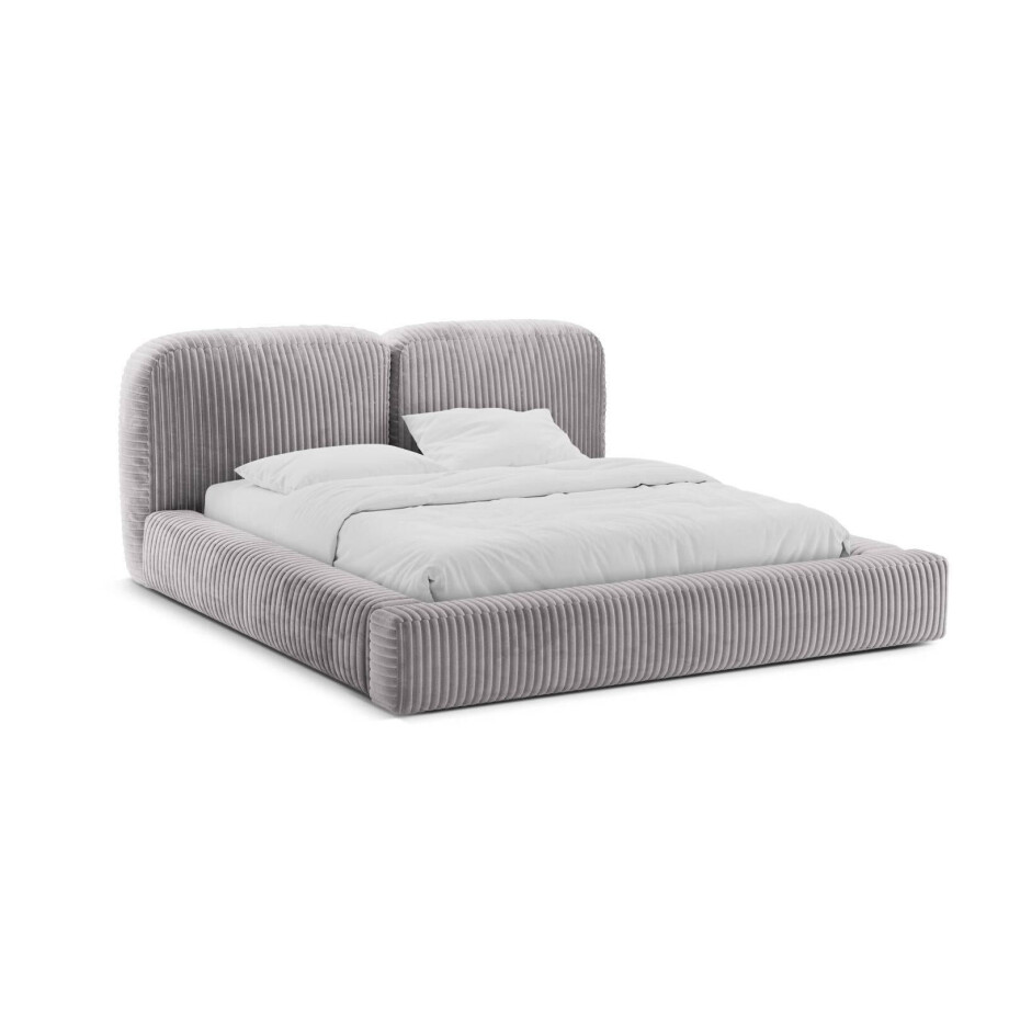 Bedframe Martina ribstof 160 x 200 met opbergruimte | Micadoni Home afbeelding 1