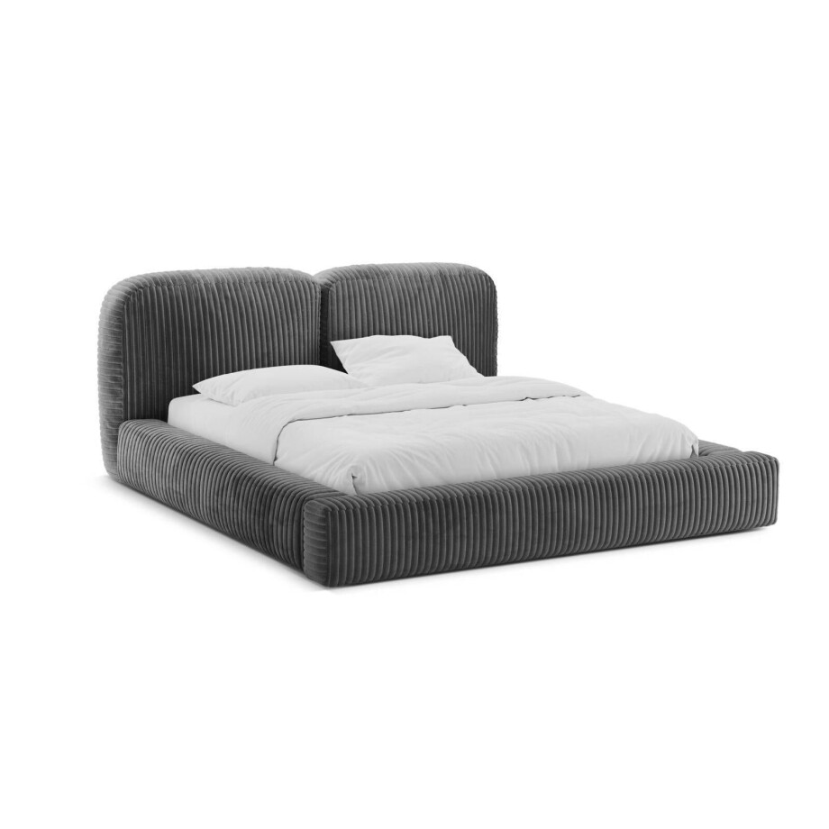 Bedframe Martina ribstof 200 x 200 met opbergruimte | Micadoni Home afbeelding 1