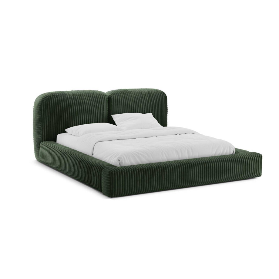Bedframe Martina ribstof 200 x 200 met opbergruimte | Micadoni Home Bedframe Martina ribstof 200 x 200 met opbergruimte | Micadoni Home afbeelding 1