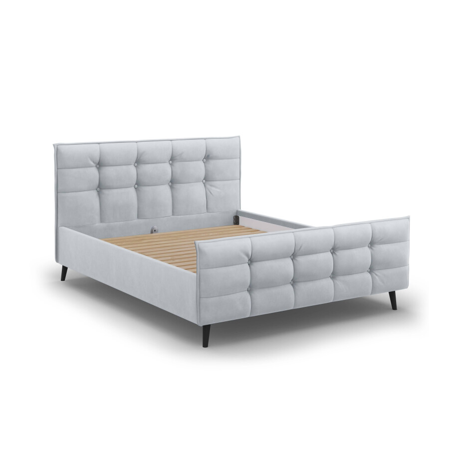 Bedframe met hoofdbord Bruce velvet 140 x 200 cm | Micadoni Limited Edition afbeelding 1