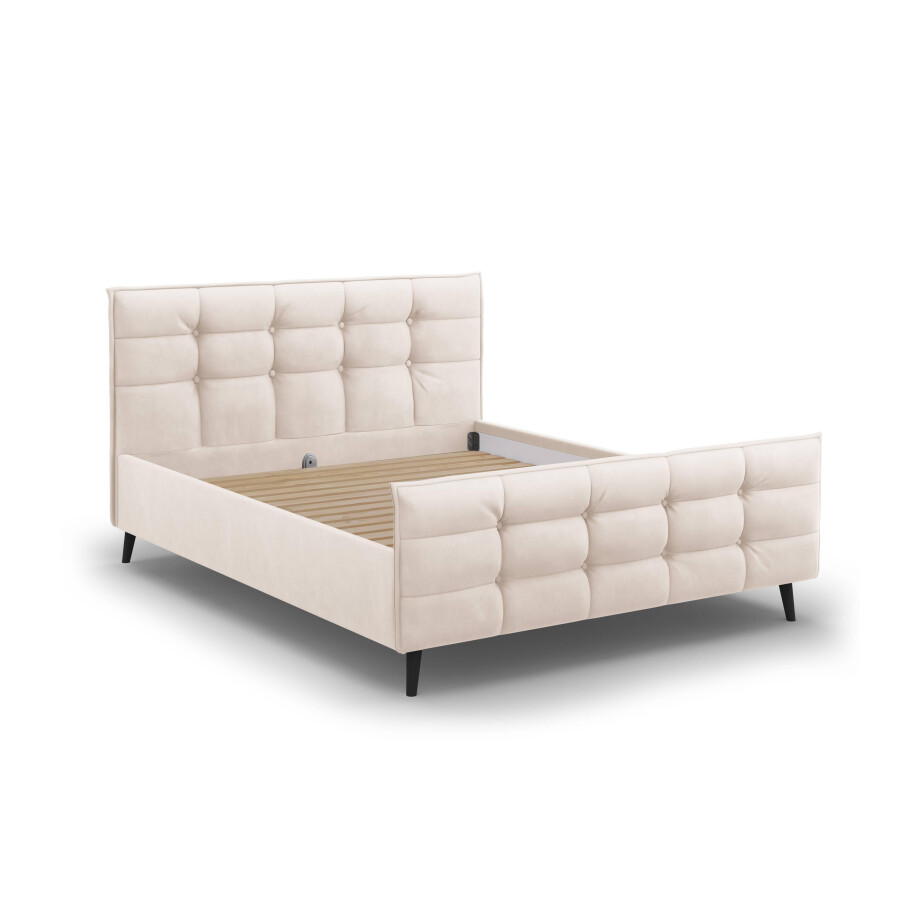 Bedframe met hoofdbord Bruce velvet 160 x 200 cm | Micadoni Limited Edition afbeelding 1