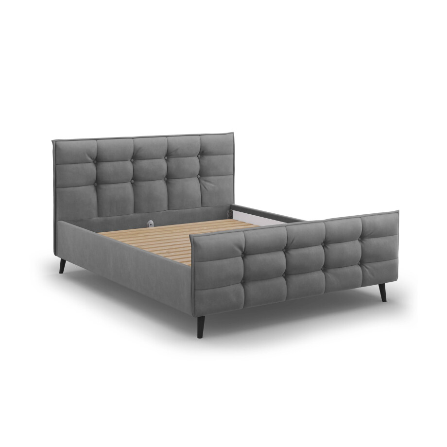 Bedframe met hoofdbord Bruce velvet 180 x 200 cm | Micadoni Limited Edition afbeelding 1