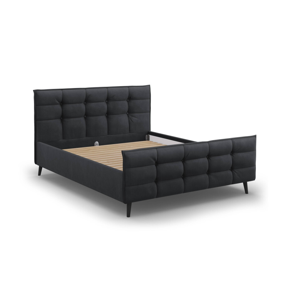 Bedframe met hoofdbord Bruce velvet 180 x 200 cm | Micadoni Limited Edition afbeelding 1