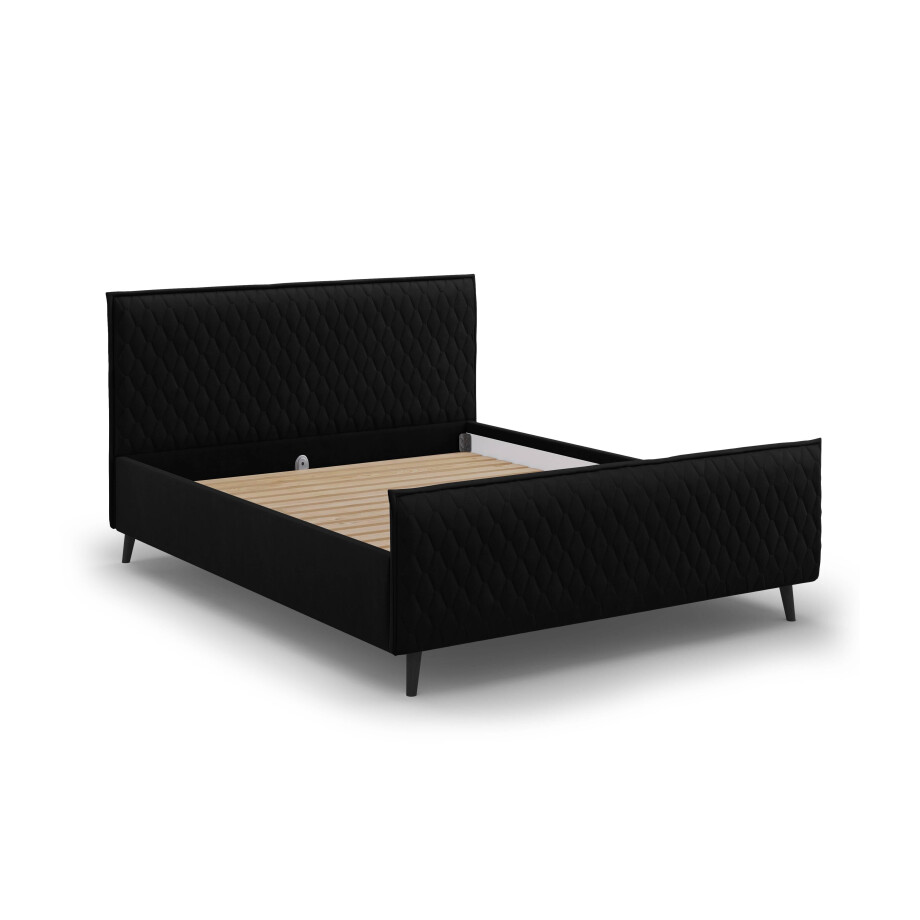 Bedframe met hoofdbord Criss velvet 140 x 200 cm | Micadoni Limited Edition afbeelding 1