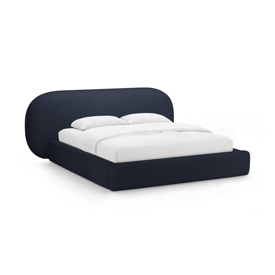 Bedframe Ovalo bouclé 180 x 200 met opbergruimte | Micadoni Home afbeelding 1