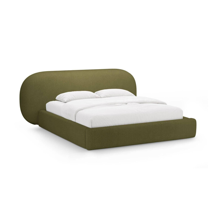 Bedframe Ovalo bouclé 200 x 200 met opbergruimte | Micadoni Home afbeelding 1