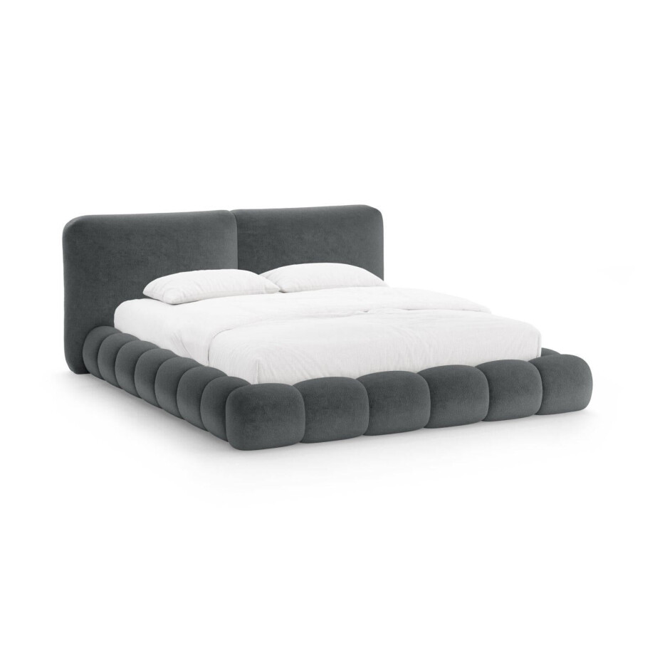 Bedframe Solange chenille 200 x 200 met opbergruimte | Micadoni Home afbeelding 1