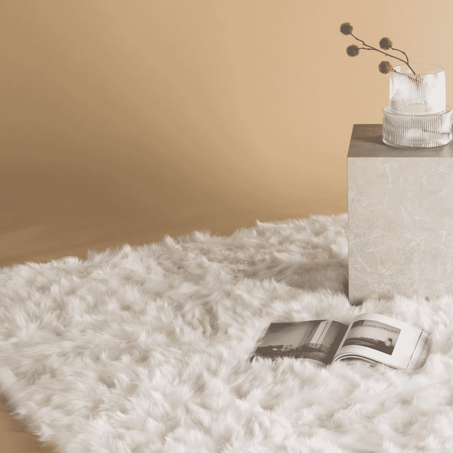 Nohr Vloerkleed 'Alexes' Fake Fur, 160 x 230cm, kleur Wit afbeelding 1