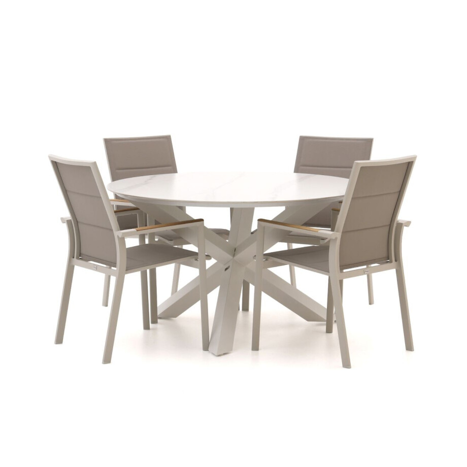 Bellagio Albinea/Lodola ø130cm dining tuinset 5-delig stapelbaar - Laagste prijsgarantie! afbeelding 1
