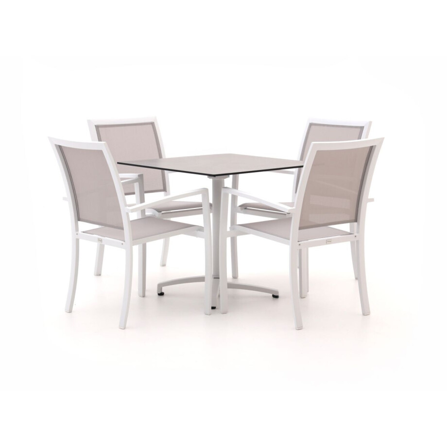 Bellagio Anzio/Canzo 80cm dining tuinset 5-delig stapelbaar inklapbaar - Laagste prijsgarantie! afbeelding 1
