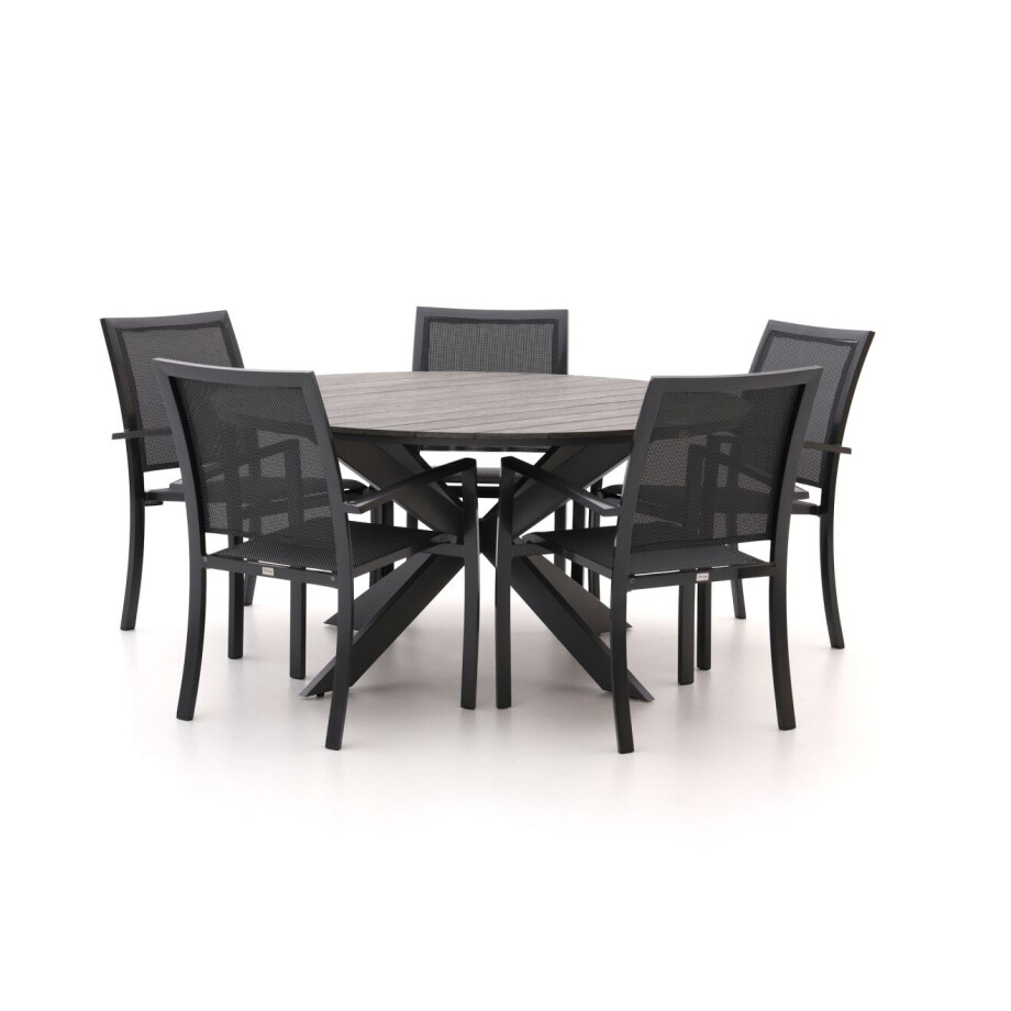 Bellagio Anzio/Fidenza ø149cm dining tuinset 6-delig stapelbaar - Laagste prijsgarantie! afbeelding 1
