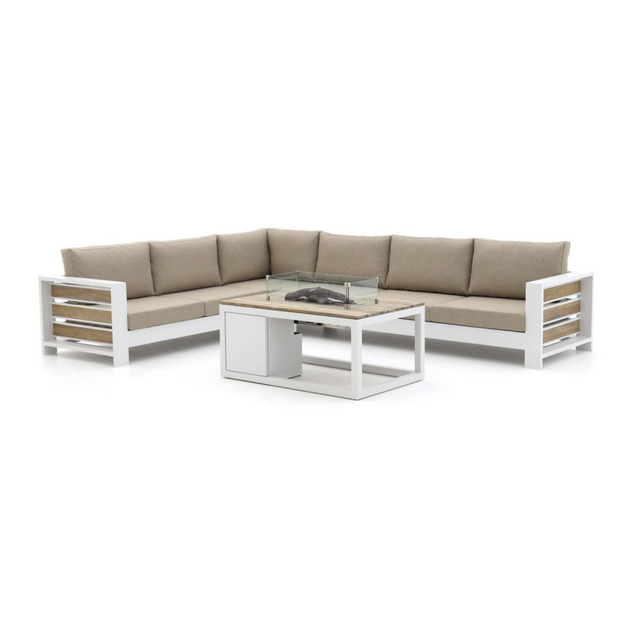 Bellagio Avolo/Cosiraw 120cm hoek loungeset met vuurtafel 3-delig links - Laagste prijsgarantie! afbeelding 1