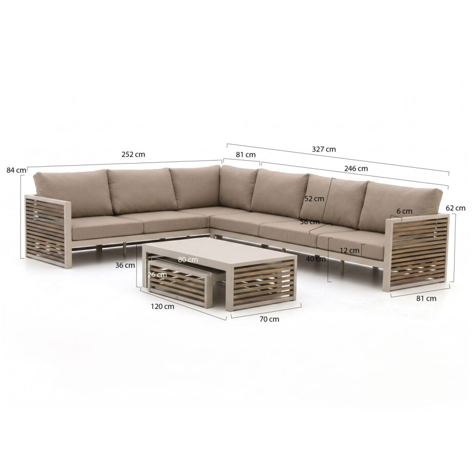 Bellagio Cadora hoek loungeset 4-delig links 6-zits - Laagste prijsgarantie! afbeelding 1