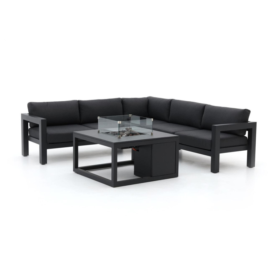 Bellagio Campazzo/Cosi 100cm hoek loungeset met vuurtafel 4-delig - Laagste prijsgarantie! afbeelding 1