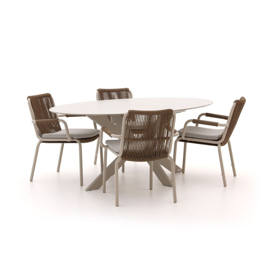 Bellagio Caronia/Furato ellips 200cm dining tuinset 5-delig stapelbaar - Laagste prijsgarantie! afbeelding 1