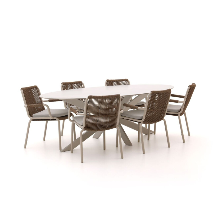 Bellagio Caronia/Furato ellips 240cm dining tuinset 7-delig stapelbaar - Laagste prijsgarantie! afbeelding 1