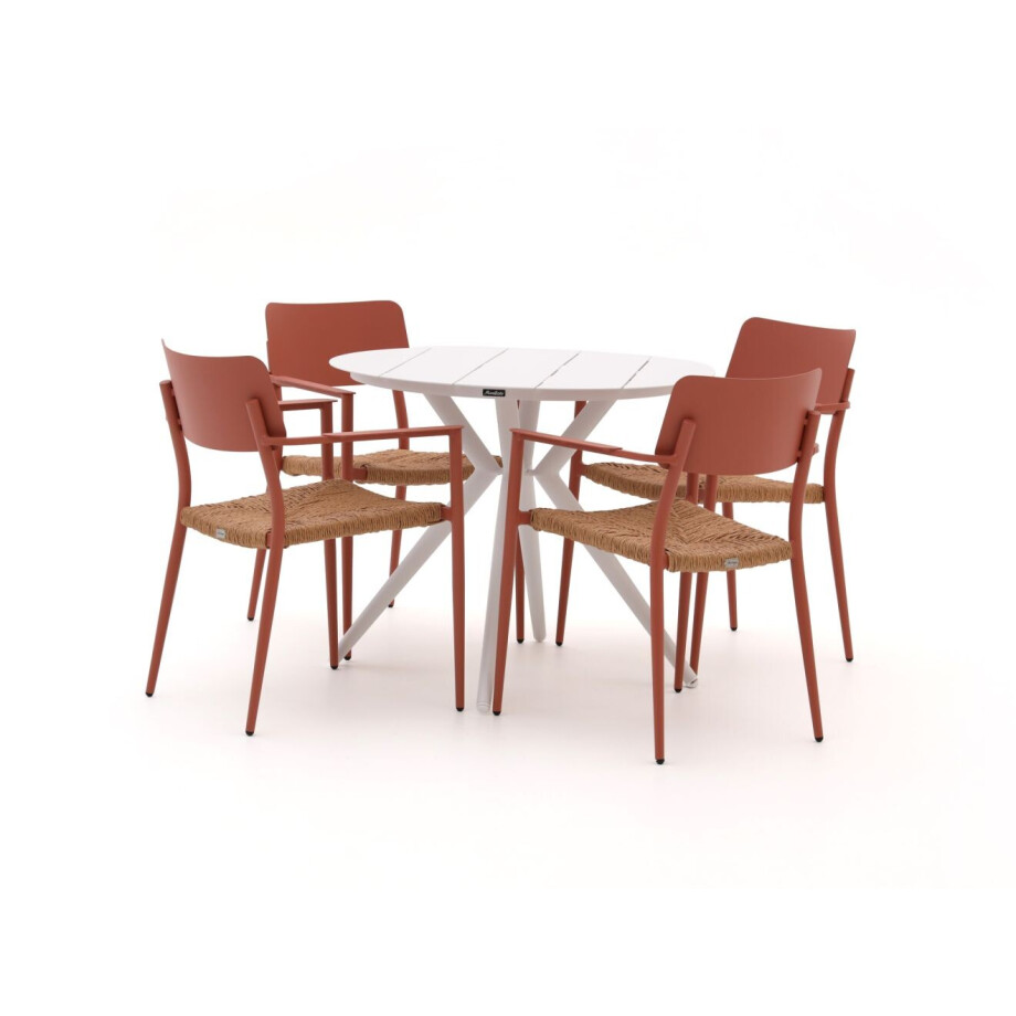 Bellagio Cino/Sora ø 90cm dining tuinset 5-delig stapelbaar - Laagste prijsgarantie! afbeelding 1