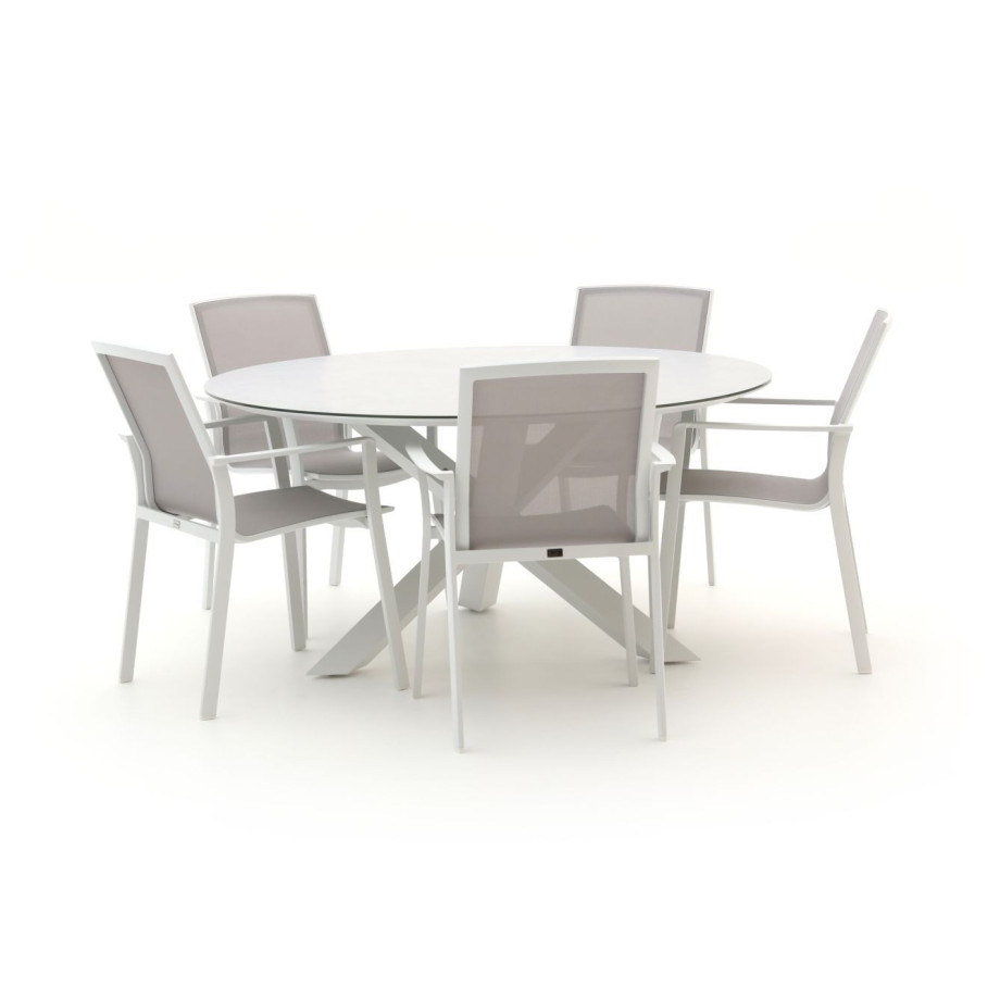 Bellagio Dranera/Ferrone ø 150cm dining tuinset 6-delig stapelbaar - Laagste prijsgarantie! afbeelding 1