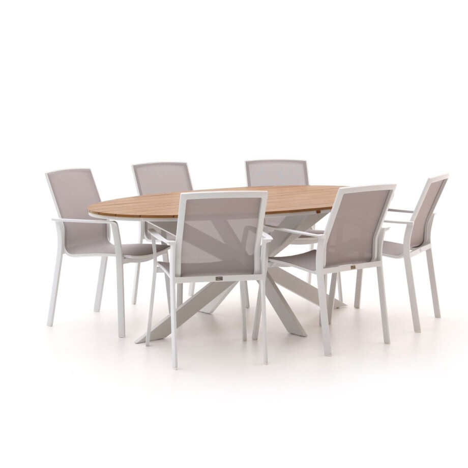 Bellagio Dranera/Fidenza ovaal 220cm dining tuinset 7-delig stapelbaar - Laagste prijsgarantie! afbeelding 1