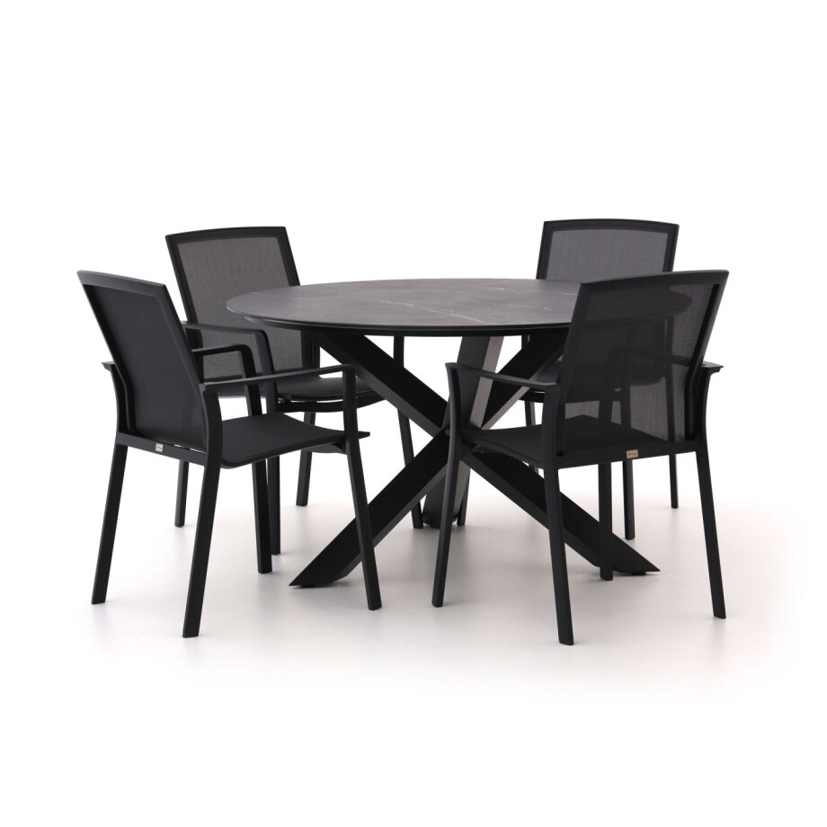 Bellagio Dranera/Lodola ø 130cm dining tuinset 5-delig stapelbaar - Laagste prijsgarantie! afbeelding 1