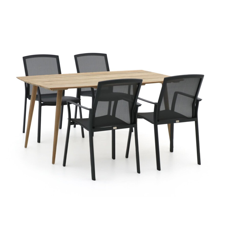 Bellagio Dranera/ROUGH-K 160cm dining tuinset 5-delig stapelbaar - Laagste prijsgarantie! afbeelding 1