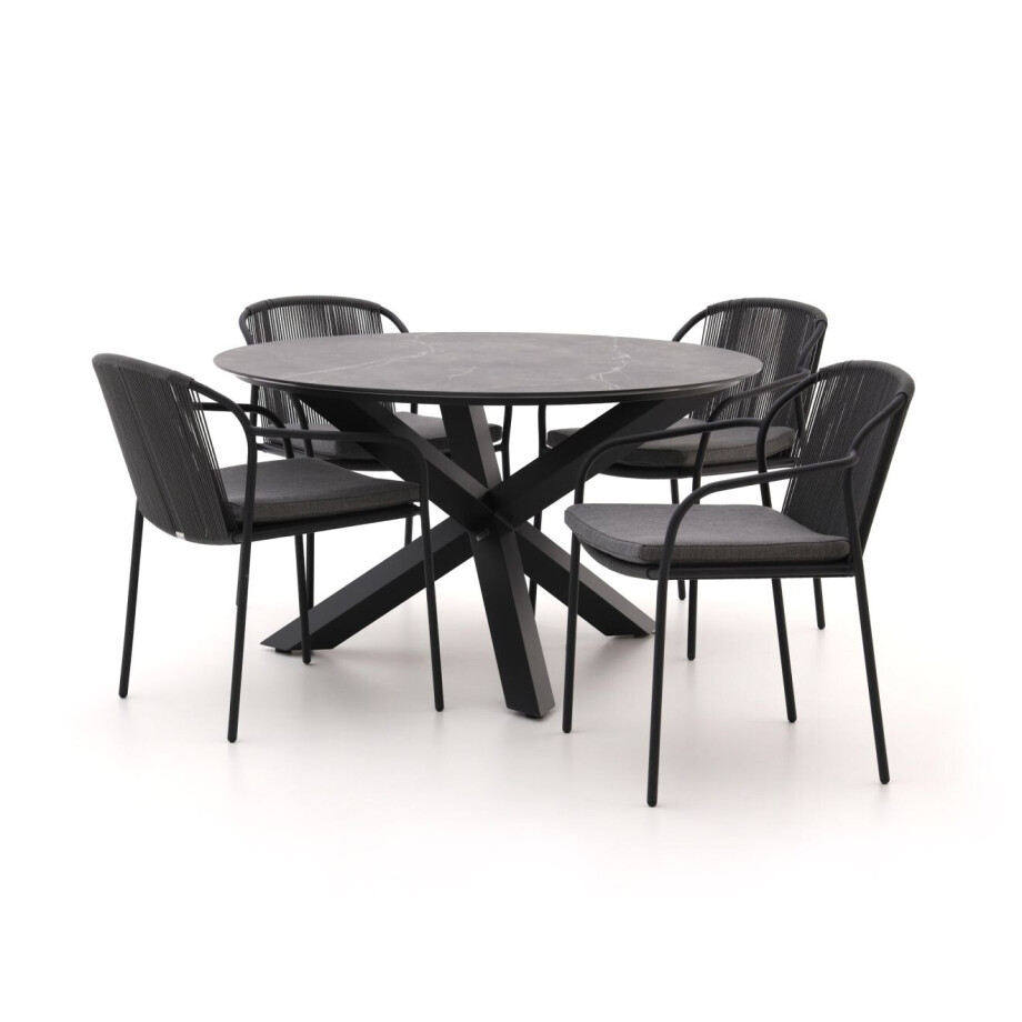 Bellagio Fazzio/Lodola ø 130cm dining tuinset 5-delig stapelbaar - Laagste prijsgarantie! afbeelding 1