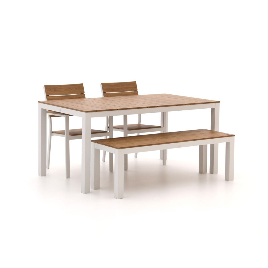 Bellagio Fidenza 160cm dining tuinset met bank 4-delig stapelbaar - Laagste prijsgarantie! afbeelding 1