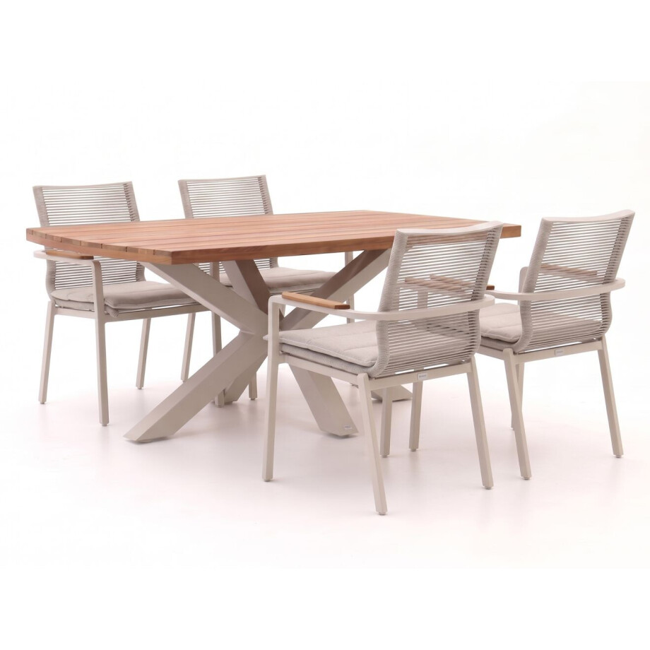 Bellagio Marudo/Induno Deens Ovaal 180cm dining tuinset 5-delig stapelbaar - Laagste prijsgarantie! afbeelding 1