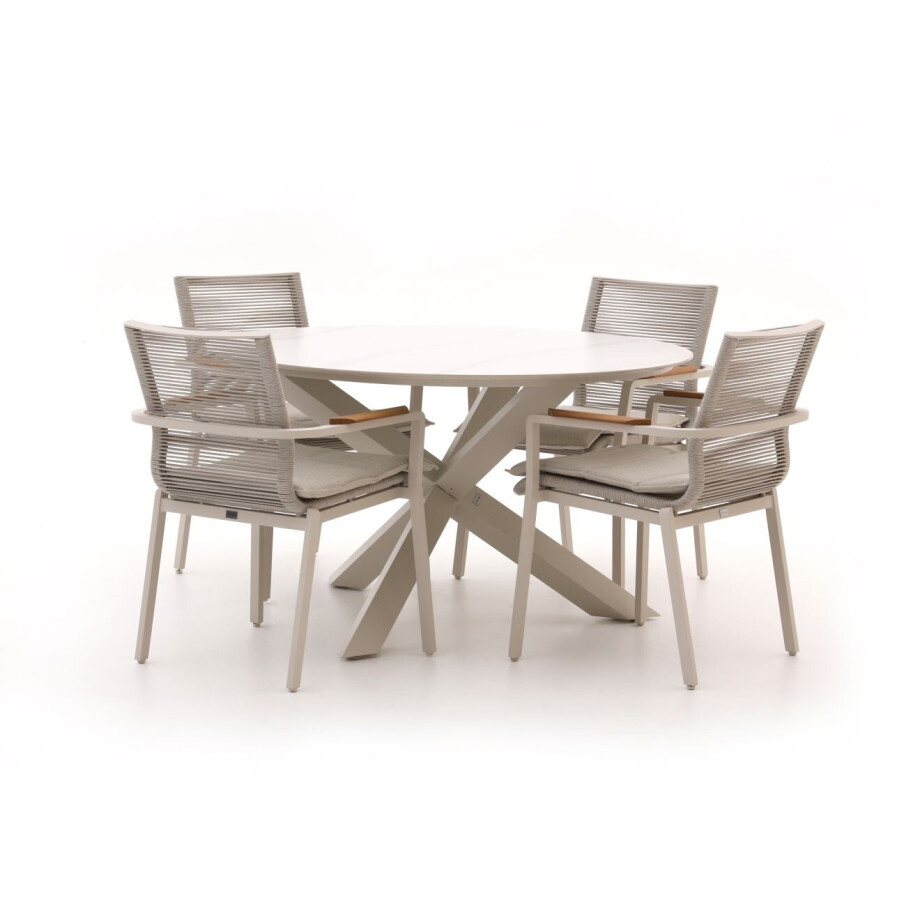 Bellagio Marudo/Lodola ø 130cm dining tuinset 5-delig stapelbaar - Laagste prijsgarantie! afbeelding 1