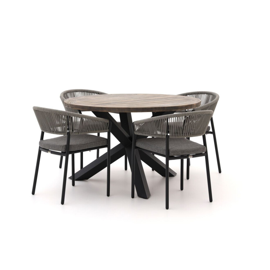 Bellagio Nova Siri/ROUGH-Y ø 120cm dining tuinset 5-delig stapelbaar - Laagste prijsgarantie! afbeelding 1