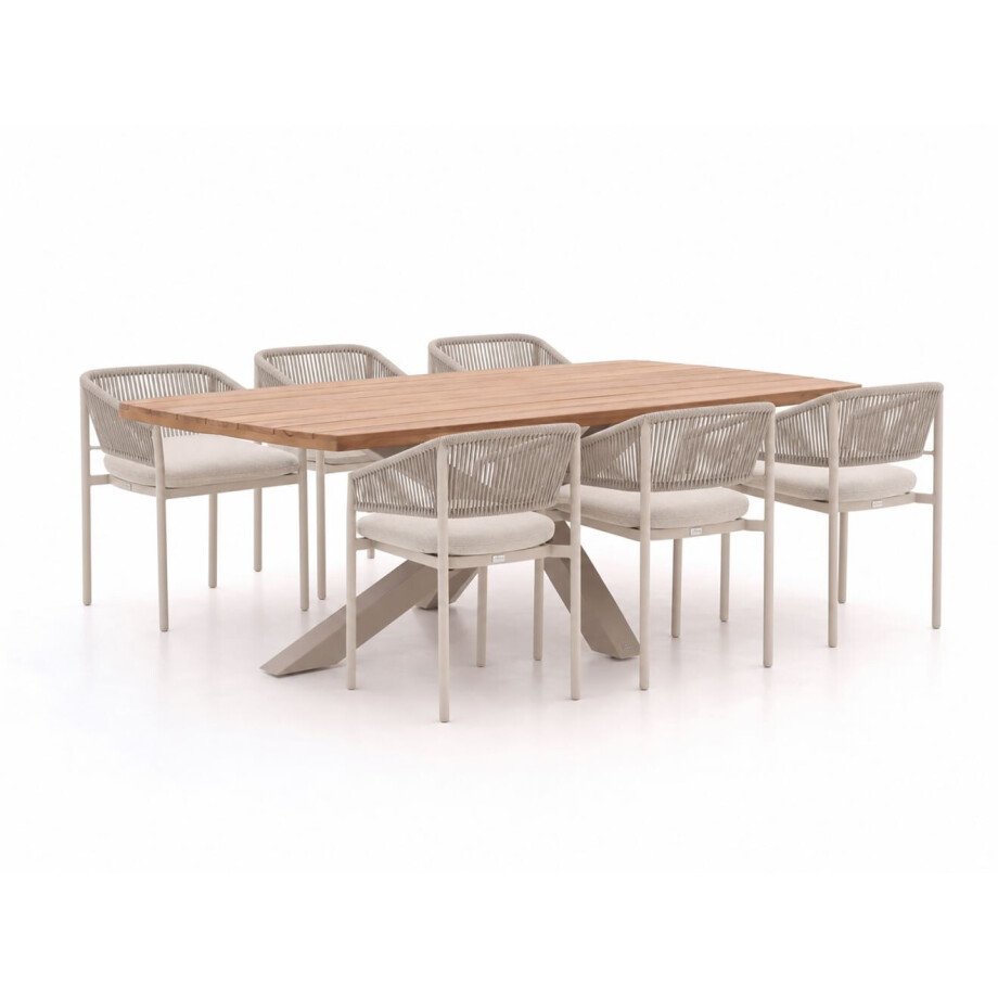 Bellagio Panaro/Induno Deens Ovaal 220cm dining tuinset 7-delig stapelbaar - Laagste prijsgarantie! afbeelding 1