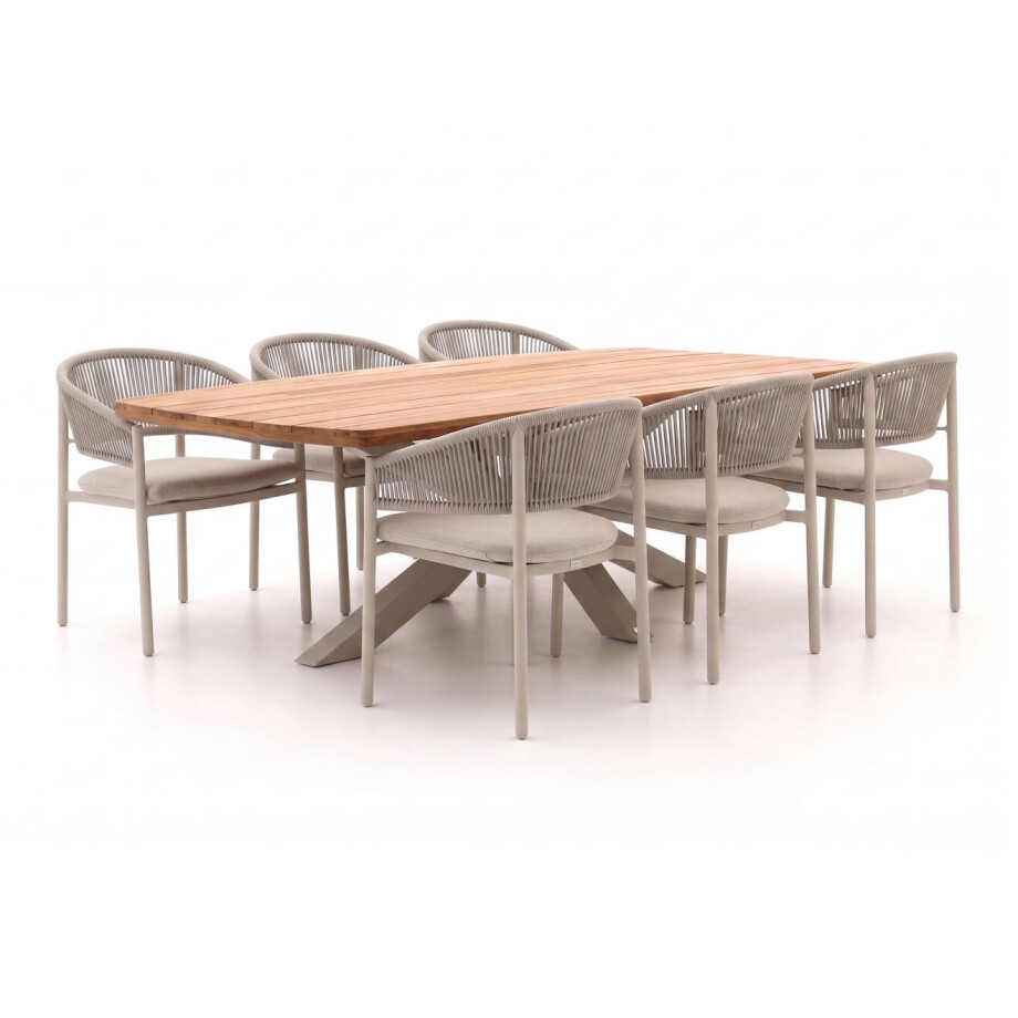 Bellagio Panaro/Induno Deens Ovaal 240cm dining tuinset 7-delig stapelbaar - Laagste prijsgarantie! afbeelding 1