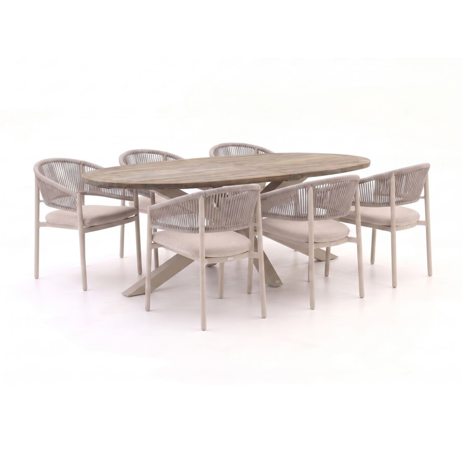 Bellagio Panaro/ROUGH-Y Ellips 240cm dining tuinset 7-delig stapelbaar - Laagste prijsgarantie! Bellagio Panaro/ROUGH-Y Ellips 240cm dining tuinset 7-delig stapelbaar - Laagste prijsgarantie! afbeelding 1