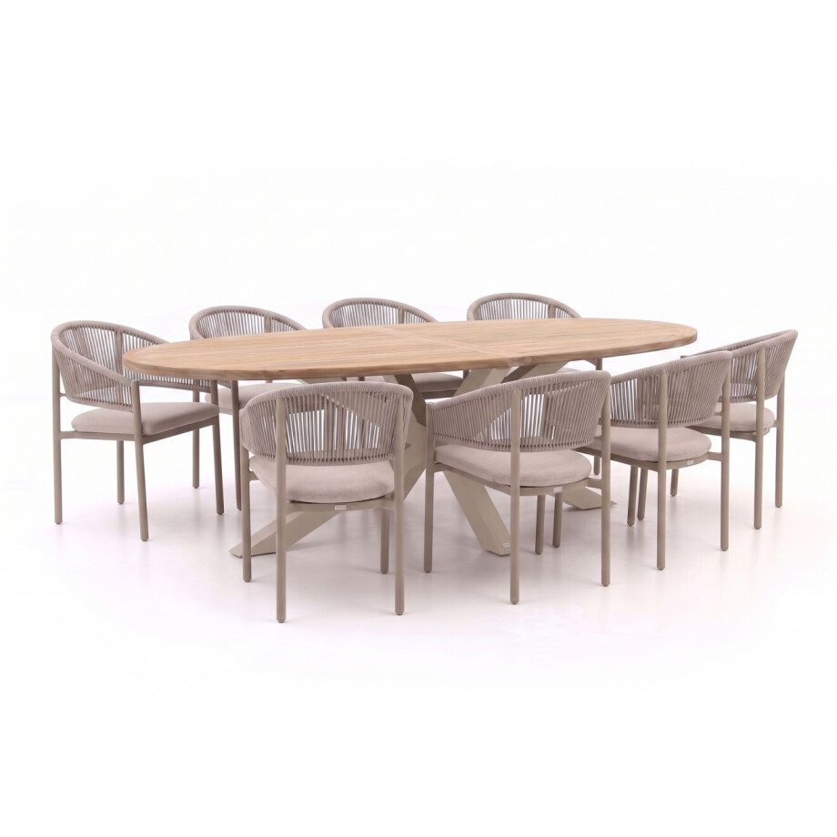 Bellagio Panaro/ROUGH-Y Ellips 280cm dining tuinset 9-delig stapelbaar - Laagste prijsgarantie! Bellagio Panaro/ROUGH-Y Ellips 280cm dining tuinset 9-delig stapelbaar - Laagste prijsgarantie! afbeelding 1