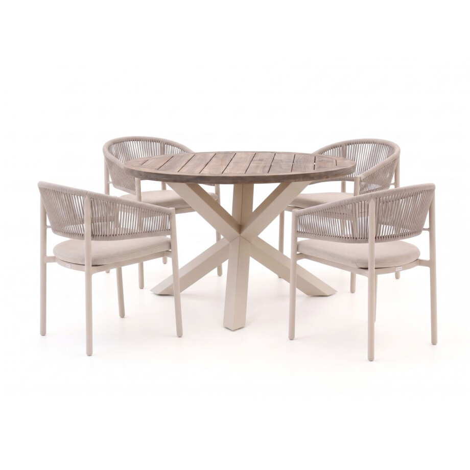 Bellagio Panaro/ROUGH-Y ø120cm dining tuinset 5-delig stapelbaar - Laagste prijsgarantie! Bellagio Panaro/ROUGH-Y ø120cm dining tuinset 5-delig stapelbaar - Laagste prijsgarantie! afbeelding 1