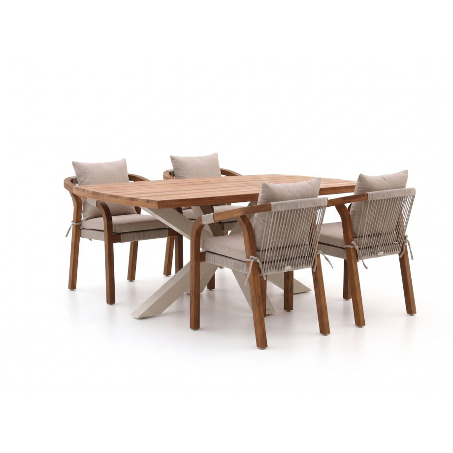 Bellagio Perzano/Induno Deens Ovaal 180cm dining tuinset 5-delig stapelbaar - Laagste prijsgarantie! afbeelding 1