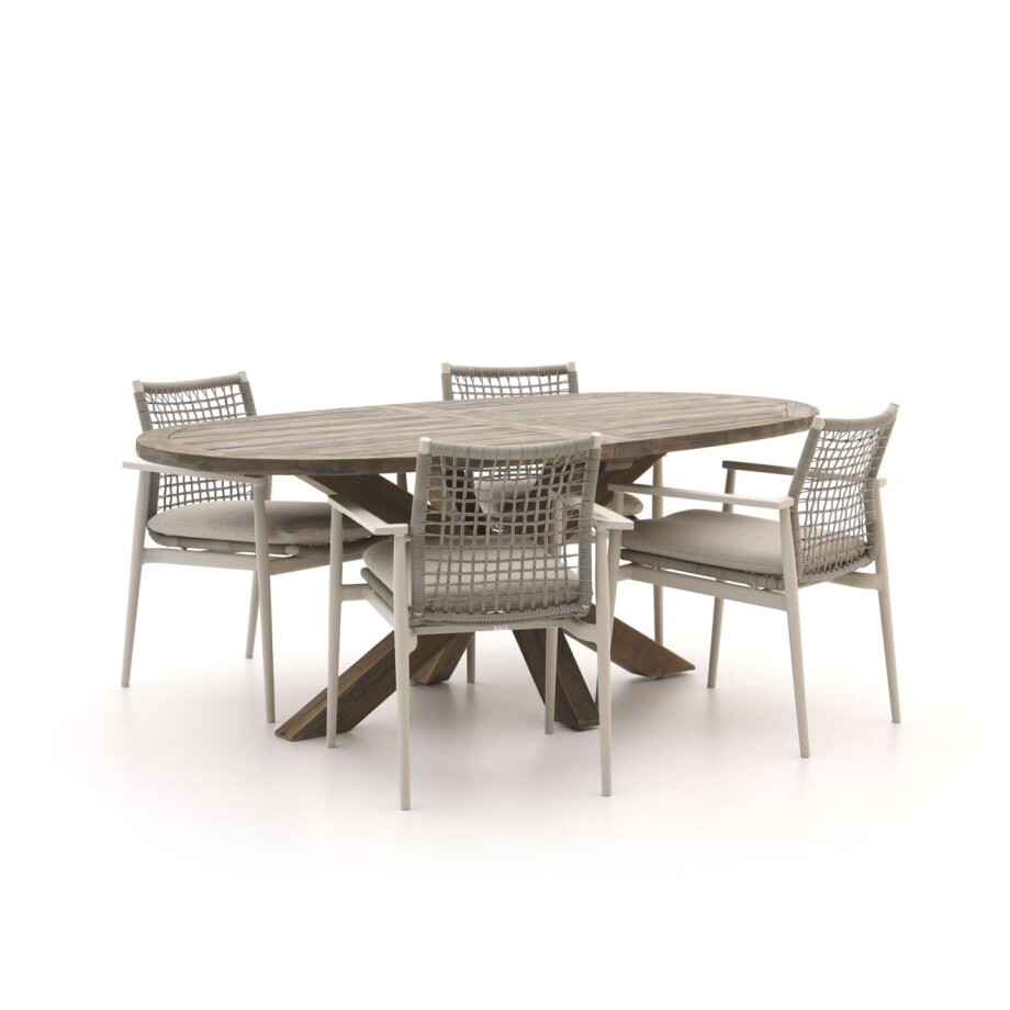 Bellagio Pizzoli/ROUGH-Y Ellips 200cm dining tuinset 5-delig stapelbaar - Laagste prijsgarantie! Bellagio Pizzoli/ROUGH-Y Ellips 200cm dining tuinset 5-delig stapelbaar - Laagste prijsgarantie! afbeelding 1