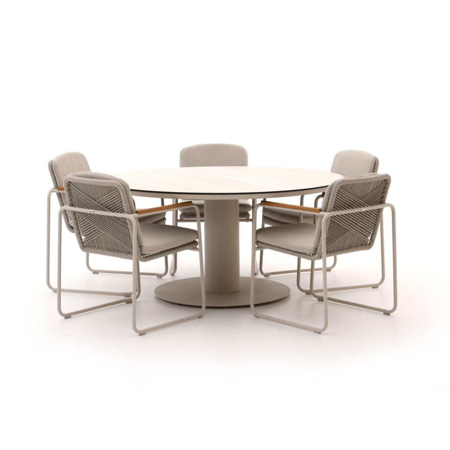 Bellagio Sordio/La Fonte ø 150cm dining tuinset 6-delig stapelbaar - Laagste prijsgarantie! afbeelding 1